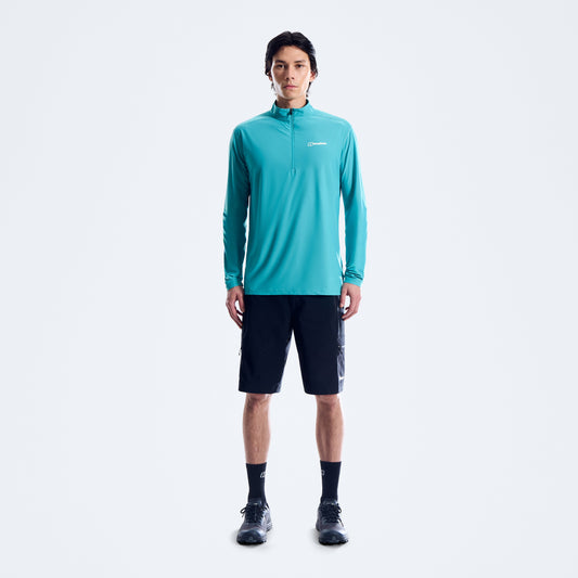 Herren 24/7 Half-Zip Langarm Tech-Shirt - Blau