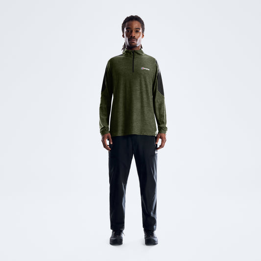 Farndale+ Langarm-Funktionsshirt mit halbem Reißverschluss – Jet Black/Hale Navy