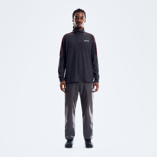 Farndale+ Langarm-Funktionsshirt mit kurzem Reißverschluss - Archive Black/Chakra
