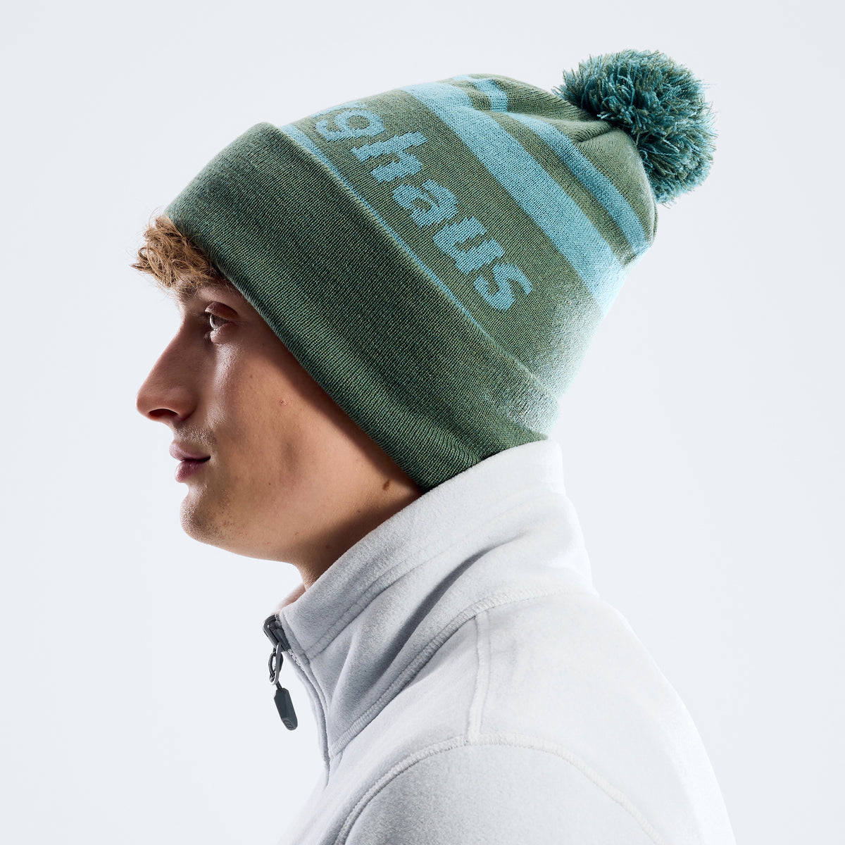 Unisex Beanie - Light Green/Light Grey