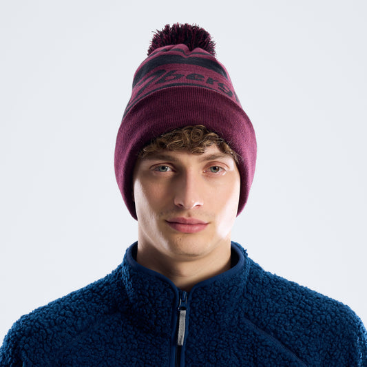 Unisex-Beanie - Dunkellila/Schwarz