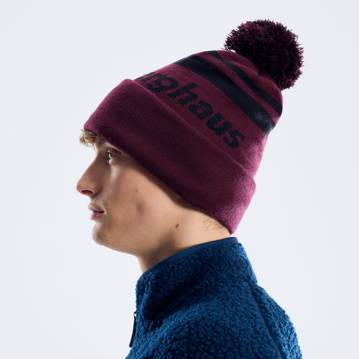 Unisex Beanie - Dark Purple/Black