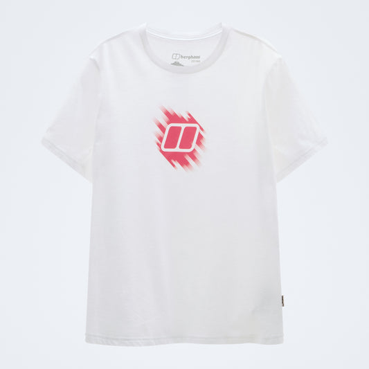Women's Sketched Blocks Essential Tee - White