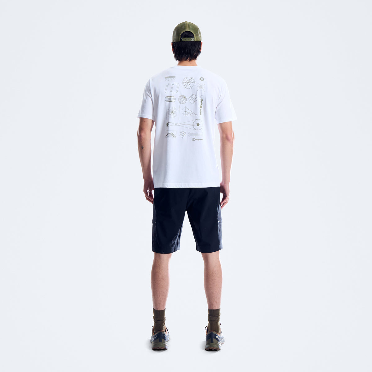 Herren Geo-Mountaintry Essential T-Shirt - Weiß