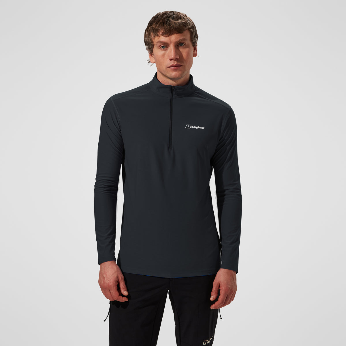 Herren 24/7 Tech Tee Langarm-Half-Zip - Schwarz