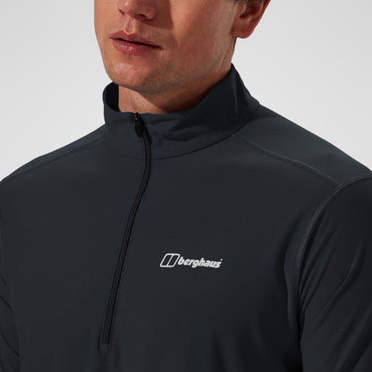 Men's 24/7 Tech Tee Long Sleeve Half Zip - Black