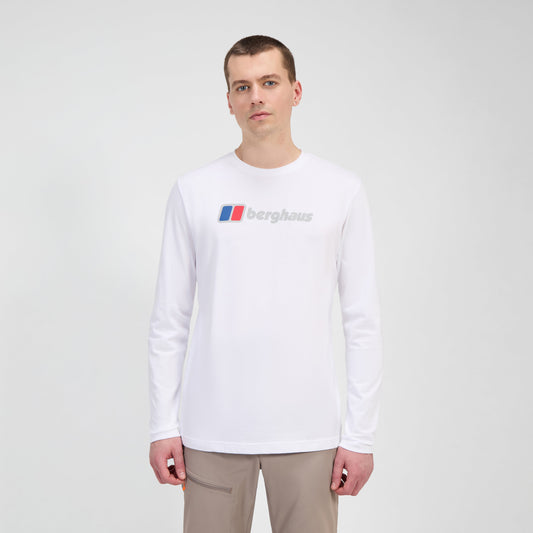 Men's Big Logo Long Sleeve Tee - White