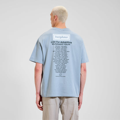 Unisex Adventure Tour Tee - Grey Blue