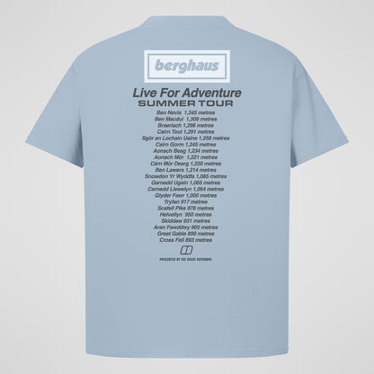 Unisex Adventure Tour Tee - Grey Blue
