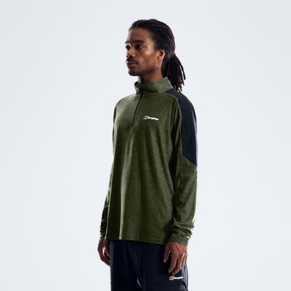 Farndale+ Long Sleeve Half Zip Tech Tee - Jet Black/Hale Navy