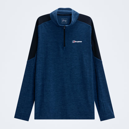 Farndale+ Long Sleeve Half Zip Tech Tee - Jet Black/Hale Navy