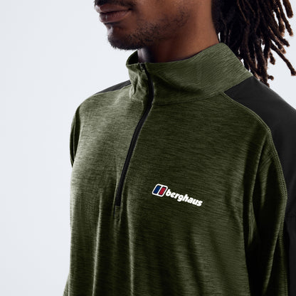 Farndale+ Long Sleeve Half Zip Tech Tee - Jet Black/Hale Navy
