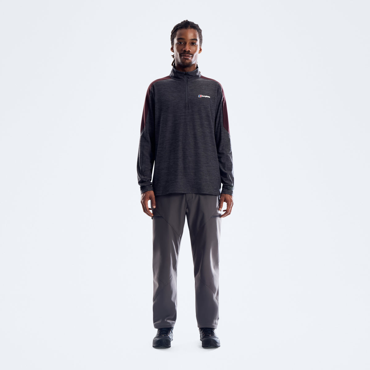 Farndale+ Long Sleeve Half Zip Tech Tee - Archive Black/Chakra