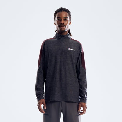 Farndale+ Long Sleeve Half Zip Tech Tee - Archive Black/Chakra