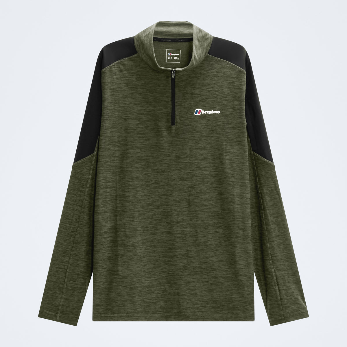 Farndale+ Long Sleeve Half Zip Tech Tee - Zephyr/Cheviot Green
