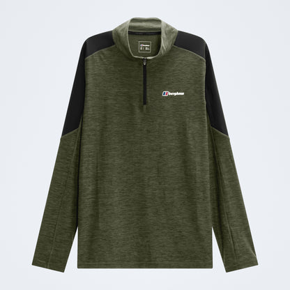 Farndale+ Long Sleeve Half Zip Tech Tee - Zephyr/Cheviot Green
